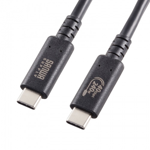 USB4ケーブル 40Gbps 1m 240W対応 USB Type-C USB-IF認証品 ブラック