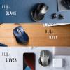 【在庫限り】Bluetoothマウス 小型マウス 5ボタンマウス アルミホイール 静音マウス ブルーLED ブラック