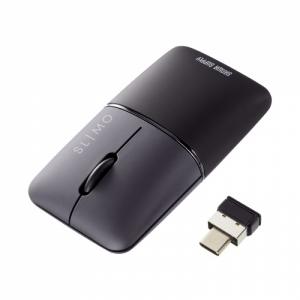 ワイヤレスマウス SLIMO 充電式 USB Type-C ブラック 静音