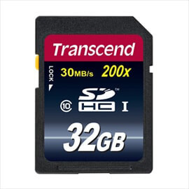 SDHCカード 32GB Class10対応 200倍速 Transcend製