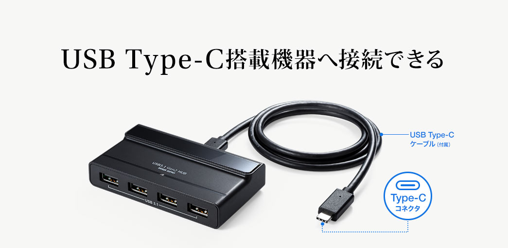 USB Type-C搭載機器へ接続できる
