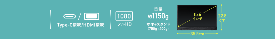 Type-C接続/HDMI接続 フルHD