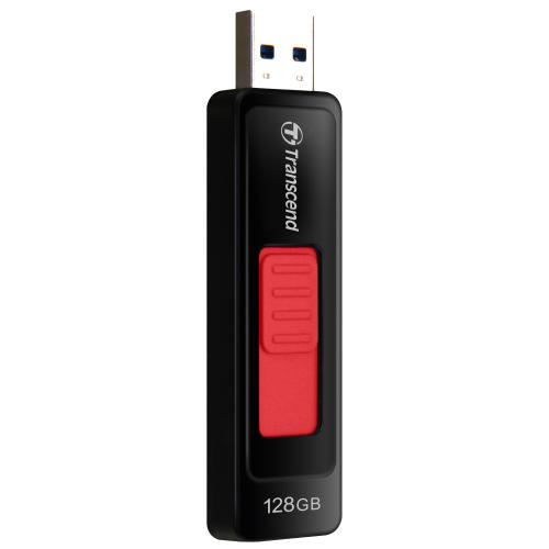 USBメモリ 128GB USB3.1 Gen1 ブラック スライドコネクタ JetFlash760 Transcend製