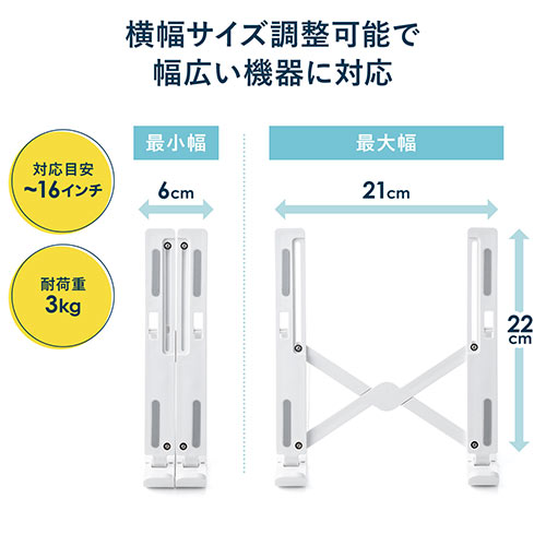 ノートパソコンスタンド 軽い 折りたたみ式 10段階 角度調整 斜め 放熱