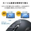 ワイヤレスマウス 5ボタン ブルーLEDセンサー DPI切替 ラバーコーティング ブラック