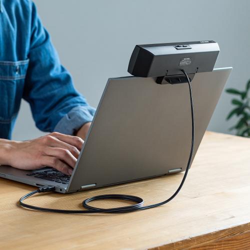 USBサウンドバースピーカー 6W出力 クリップ固定式 PCスピーカー USBサウンドバースピーカー 6W出力 クリップ固定式 PCスピーカー