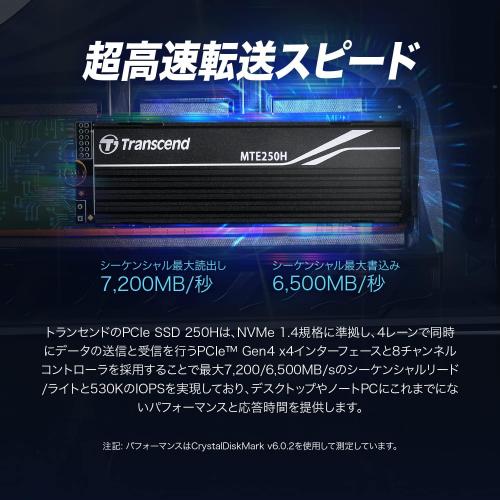 M.2 SSD 1TB MTE250H PCIe Gen4×4 NVMe アルミヒートシンク搭載
