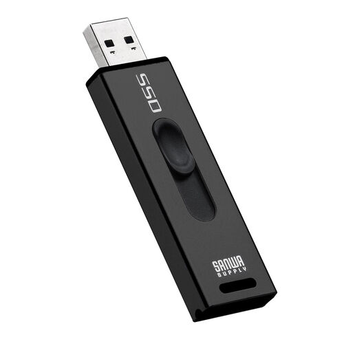 スティック型SSD 1TB USB3.2 Gen2 USB A スライド式コネクタ ブラック 