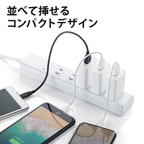 USB-ACアダプタ USB A×1 5V/2A 10W出力 PSE取得 ブラック iPhone