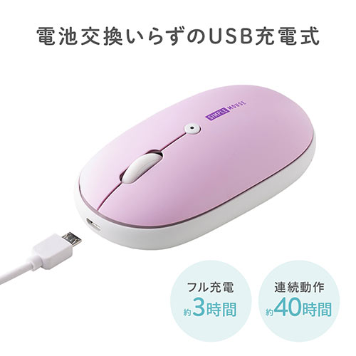 充電マウス フラットマウス ワイヤレスマウス 静音マウス ブルーled 電池不要 3ボタン カバー変更 ブラック メモリダイレクト