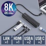 ドッキングステーション Type-C HDMI 8K/4K120Hz対応 PD100W対応 有線LAN対応 モバイル