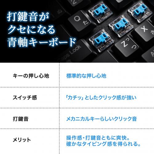 処分特価】メカニカルキーボード 青軸 コンパクト バックライト搭載