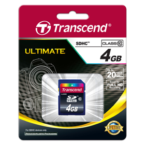 SDHCカード 4GB Class10対応 200倍速 Transcend製【メモリダイレクト】