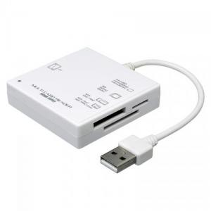 【アウトレット】USB2.0 カードリーダー microSD/SDXC/SDHC対応 ホワイト