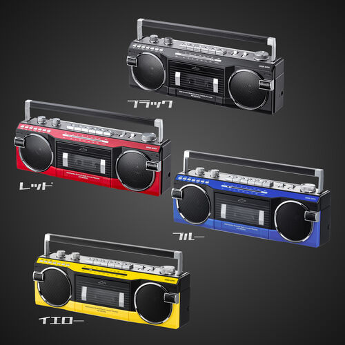 レトロ風ラジカセ 80年代デザイン USBメモリ SDカード 再生/録音