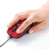 【アウトレット】ブルーLED有線マウス 5ボタン DPI切替 ラバーコーティング レッド