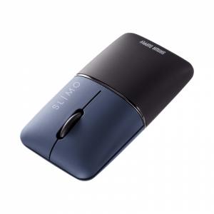 【アウトレット】Bluetoothマウス SLIMO  充電式 ネイビー 静音