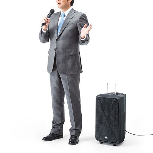ポータブルワイヤレスアンプ 200W出力 ワイヤレスマイク2本付属