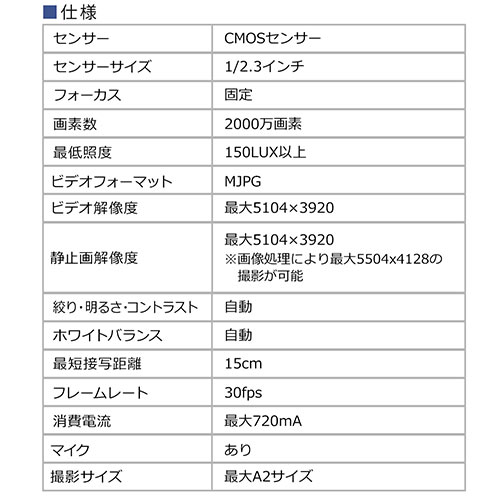 スタンドスキャナー A2 A3対応 書画カメラ機能 自炊 OCR対応 2000万