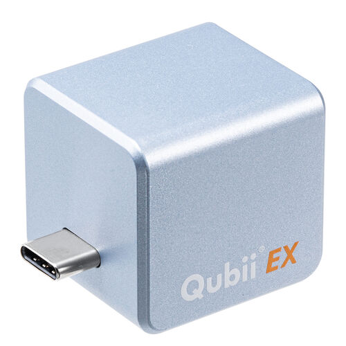 Qubii EX 1TB スカイブルー USB Type-C接続 USB PD60W 高速充電 iOS Android 自動バックアップ パソコン不要