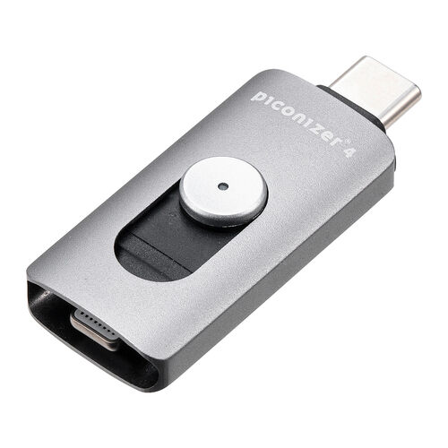 Piconizer 4 128GB USBメモリ グレー Lightning USB Type-C iPhone Android 対応 MFi認証品【 メモリダイレクト】