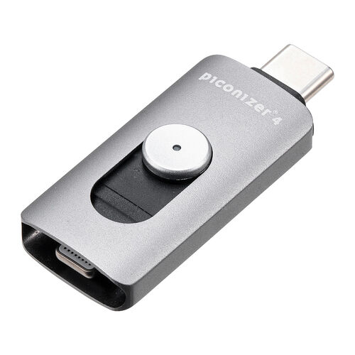 Piconizer 4 128GB USBメモリ グレー Lightning USB Type-C iPhone Android 対応 MFi認証品