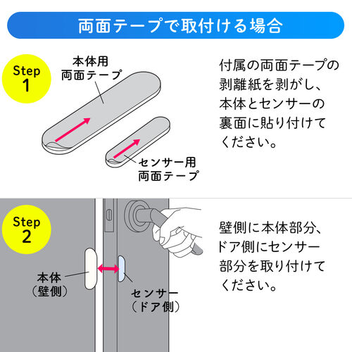 ドアセンサー 防犯対策 Wi-Fi接続 iPhone Android対応 スマートホーム