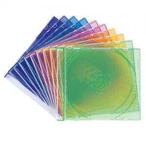 【アウトレット】薄型 CDプラケース 10枚セット 厚さ5mm 5色ミックス