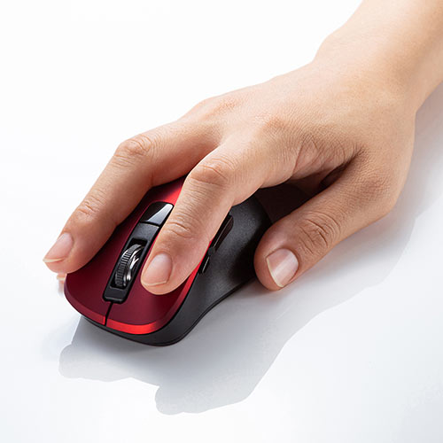 Bluetoothマウス 小型マウス 静音マウス ワイヤレス 5ボタン Ipad Iphone レッド メモリダイレクト