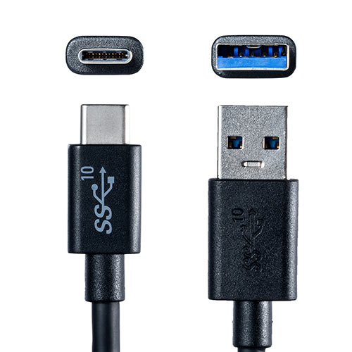 USB タイプCケーブル USB3.1 Gen2 Type-Cオス/USB Aオス USB-IF認証済み 50cm ブラック