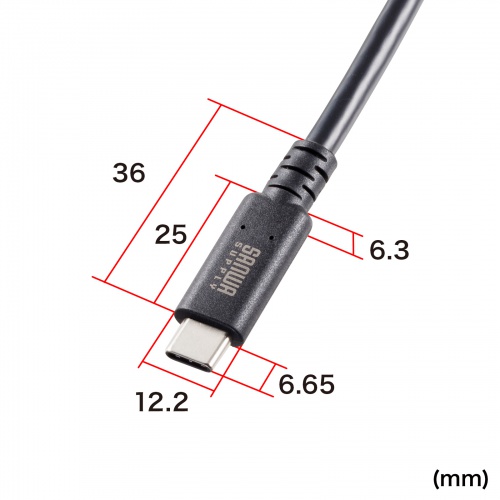 USB4ケーブル 1m USB Type-C USB 20Gbps USB PD 240W USB-IF認証品 ブラック