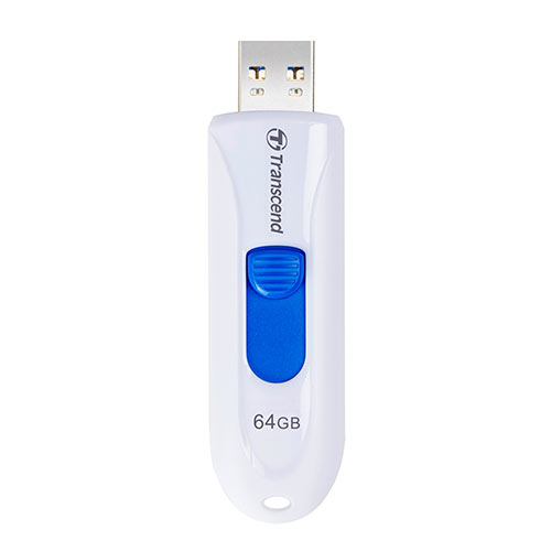 USBメモリ 64GB USB3.1 Gen1 ホワイト キャップレス スライド式 JetFlash790 PS4動作確認済 Transcend製【 メモリダイレクト】