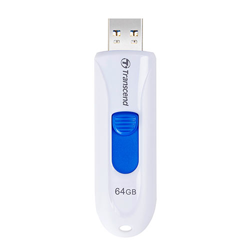 USBメモリ 64GB USB3.1 Gen1 ホワイト キャップレス スライド式 JetFlash790 PS4動作確認済 Transcend製