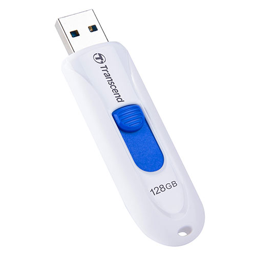 USBメモリ 128GB USB3.1 Gen1 ホワイト キャップレス スライド式