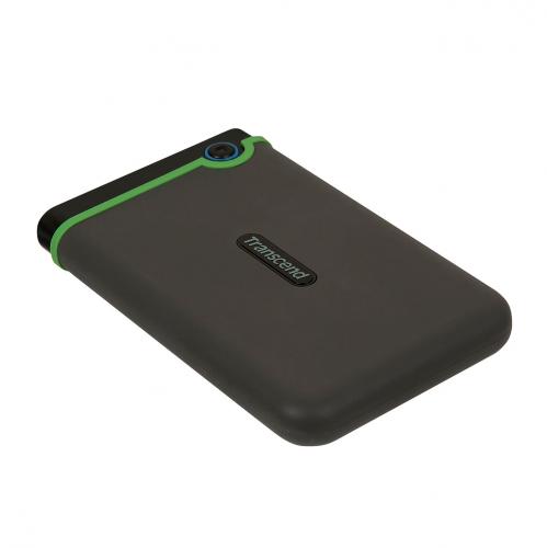 耐衝撃 ポータブルHDD 1TB USB3.1 アイロングレー Transcend