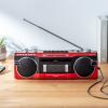 【アウトレット】レトロ風ラジカセ 80年代デザイン USBメモリ SDカード 再生/録音 Bluetooth対応 レッド