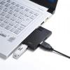 USB3.0ハブ 4ポート バスパワー コネクタ回転タイプ ブラック サンワサプライ製
