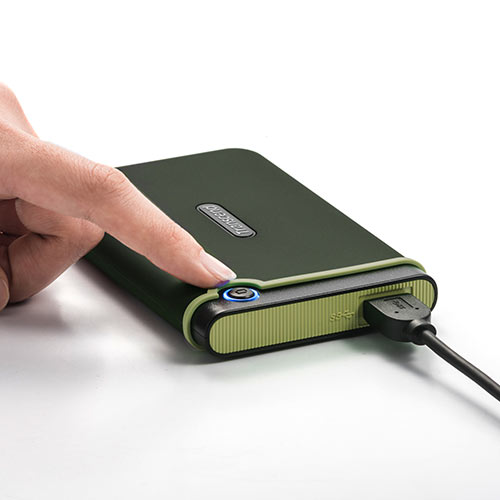 耐衝撃 ポータブルHDD 1TB USB3.1 ミリタリーグリーン Transcend