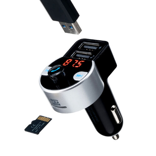 FMトランスミッター Bluetooth ハンズフリー USB充電 音楽再生 microSD