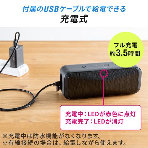 400-SP106 レビュー / Bluetoothスピーカー 防水 低遅延 小型 24時間