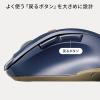 ワイヤレスマウス 小型マウス 5ボタンマウス アルミホイール 静音マウス ブルーLED Type-Aワイヤレス接続 ネイビー