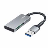 SD/microSDカードカードリーダー USB3.2 Gen1 USB A接続 メッシュケーブル アルミ筐体