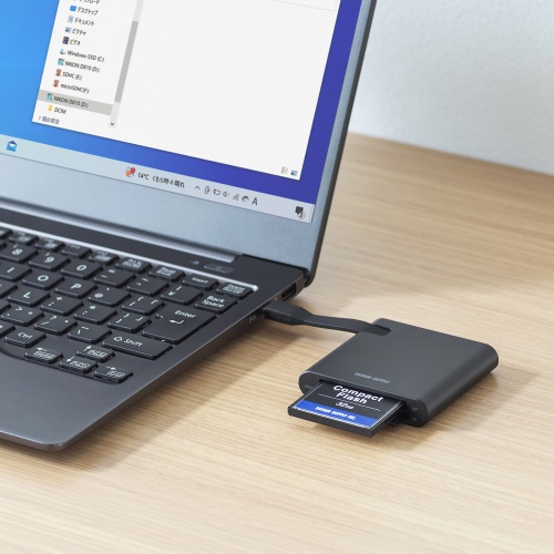 SD/microSD/CFカードリーダー USB Type-C接続 UHS-II対応 ケーブル一
