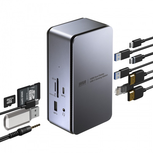 USB Type-Cドッキングステーション(HDMI×2画面出力対応)【メモリ