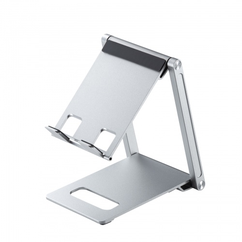 【アウトレット】薄型 スマートフォン タブレットスタンド 折りたたみ式 角度 高さ調整　シルバー