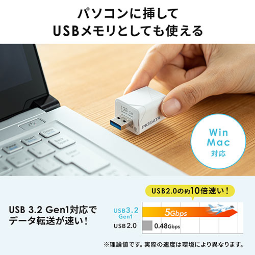 iPhone iPad バックアップ USBメモリ 256GB MFi認証 USB3.2 Gen1(USB3