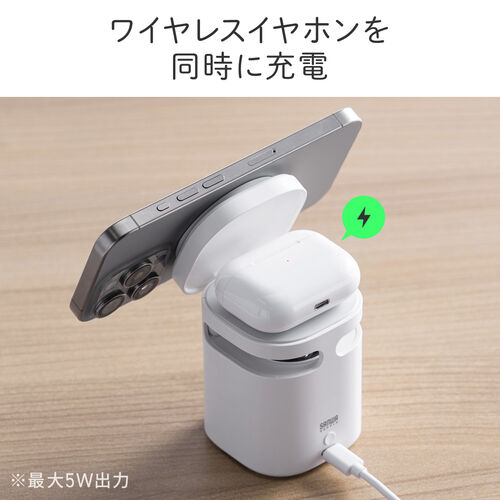 Bluetoothスピーカー ワイヤレス充電 7.5W スタンド機能 ホワイト