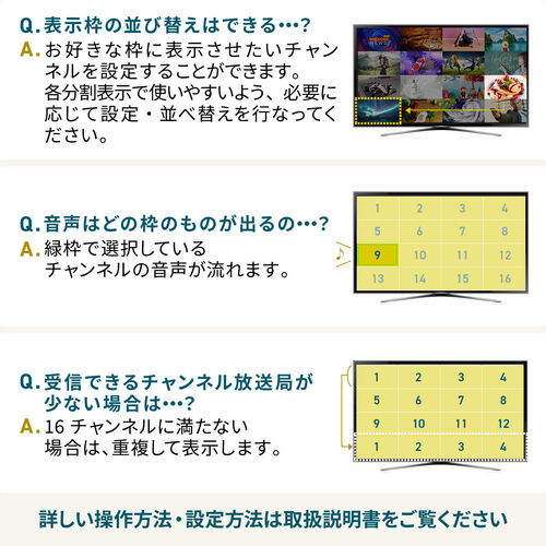 【20%off】高画質地デジチューナー（ほぼ新品）　9分割表示でチャンネル選択楽 20%off】高画質地デジチューナー（ほぼ新品） 9分割表示で