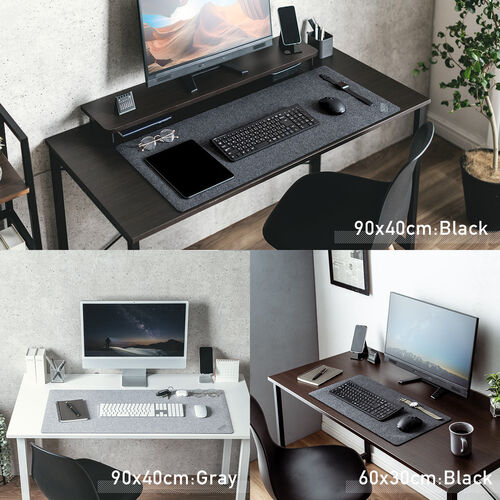 200-MPD031BK レビュー / フェルトデスクマット 60×30cm ブラック 天然