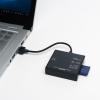 【アウトレット】USB2.0 カードリーダー microSD/SDXC/SDHC対応 ブラック